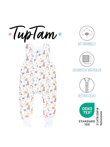 TupTam Baby Ganzjahresschlafsack mit Beinen 2,5 Tog in weiß/orange