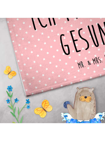 Mr. & Mrs. Panda Handtuch Klein Einhorn Krankenschwester mit Spruch in Rot Pastell