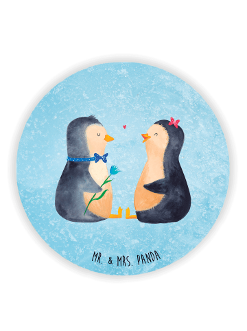 Mr. & Mrs. Panda Pinnwand Magnet Pinguin Pärchen ohne Spruch in Eisblau