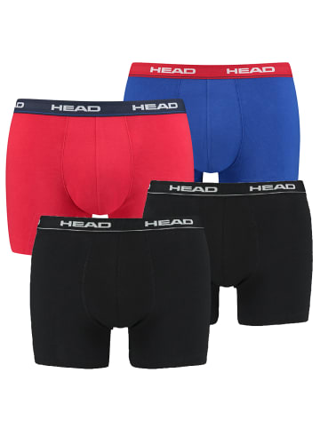 HEAD Boxershorts Basic Boxer 4P in Schwarz/Rot/Blau