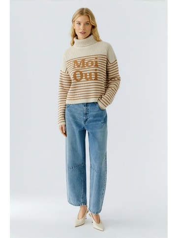 Oui Pullover in offwhite camel