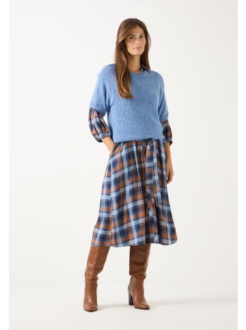 More & More weiter, leichter Kurzarmpullover in autumn blue