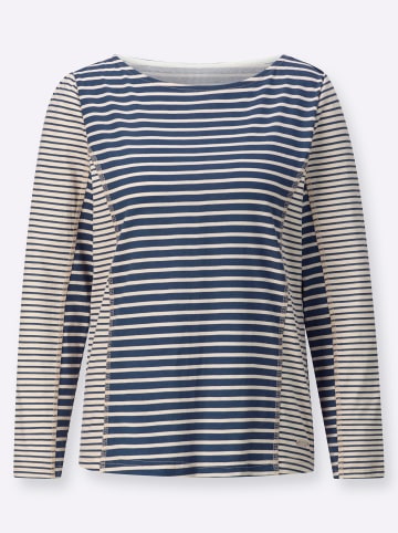 WITT WEIDEN Shirt in jeansblau-elfenbein-geringelt