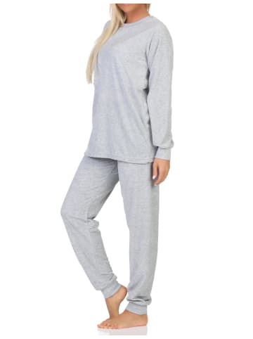 NORMANN Frottee Schlafanzug Homewear Loungewearr Sternen - 81711 in grau
