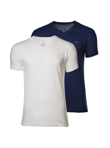Gant T-Shirt 2er Pack in Marineblau/Weiß