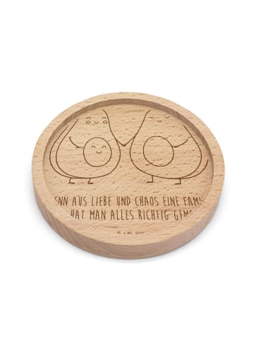 Mr. & Mrs. Panda Holz Untersetzer Avocado Pärchen mit Spruch in Transparent