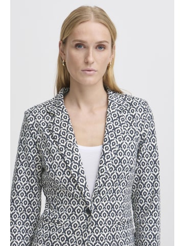 ICHI Blazer IHKATE Regular fit in Total Eclipse Ikat Tile Aop