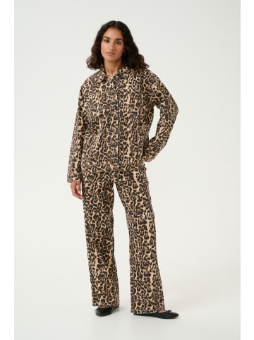 Kaffe Jeansjacke KAleonora in Naturel Leopard Print