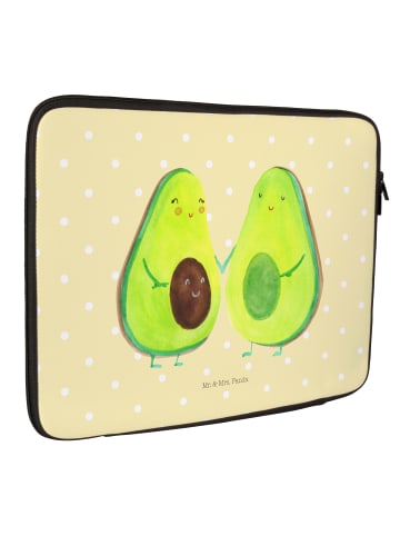 Mr. & Mrs. Panda Notebook Tasche Avocado Pärchen ohne Spruch in Gelb Pastell