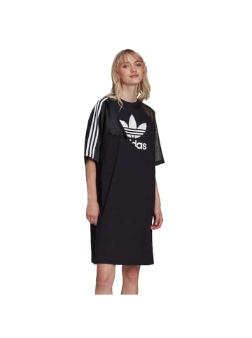 Adidas originals adidas Adicolor Split Trefoil Tee Dress in Schwarz