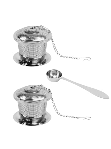 Intirilife 5-teiliges Teeset mit Aufgussvorrichtungen in Silber