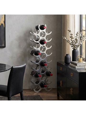 KADIMA DESIGN Design Aluminium Weinregal 27 Flaschen in Silber 31x98x14 cm,