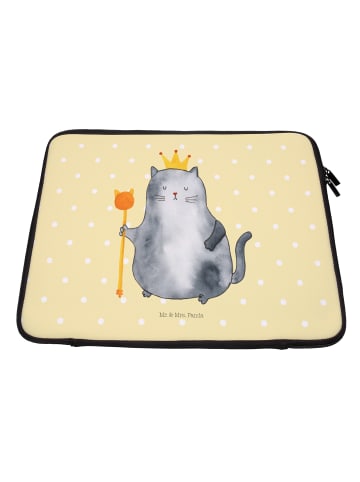 Mr. & Mrs. Panda Notebooktasche Katze König ohne Spruch in Gelb Pastell