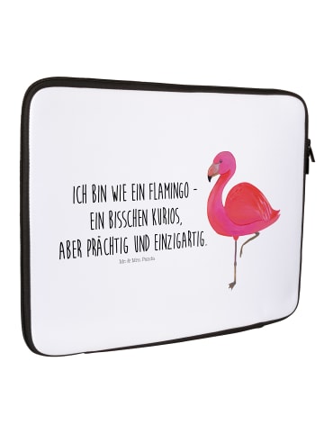 Mr. & Mrs. Panda Notebook Tasche Flamingo Classic mit Spruch in Weiß