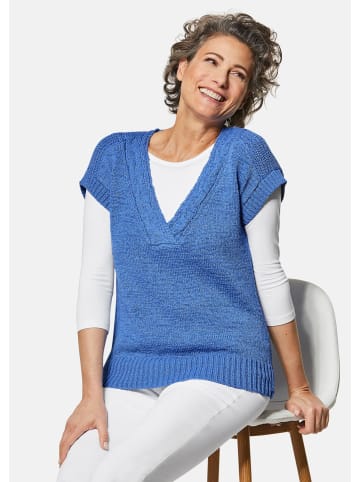 GOLDNER Bändchengarnpullunder in jeansblau