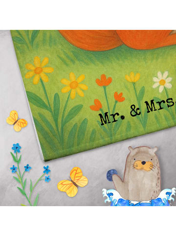 Mr. & Mrs. Panda Gästehandtücher Eichhörnchen Blume Design mit S... in Weiß