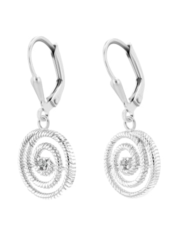 Adeliás Damen Ohrhänger Spirale aus 925 Silber mit Zirkonia in silber