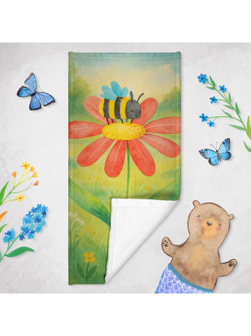 Mr. & Mrs. Panda Handtuch Hummel Blume Design ohne Spruch in Gelb Pastell