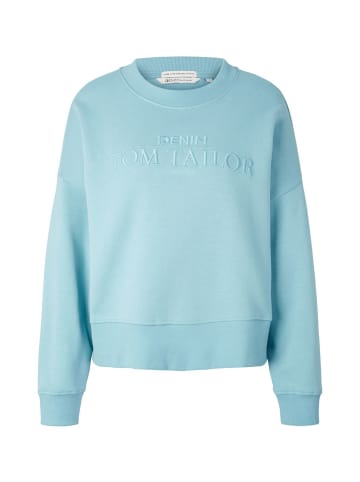 TOM TAILOR Denim Pullover OVERSIZED LOGO in Blau