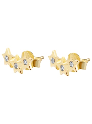 Adeliás Damen Ohrringe – Ohrstecker aus 333 Gold mit Zirkonia in gold