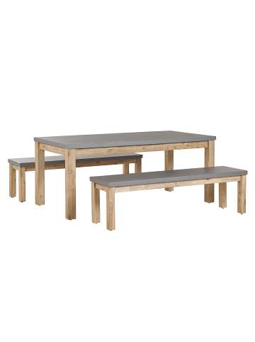 Beliani 3-tlg Gartentisch Set OSTUNI in Grau