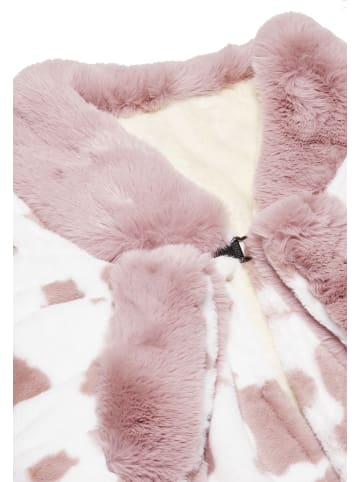 fraully Damen Poncho in Rosa Wollweiss