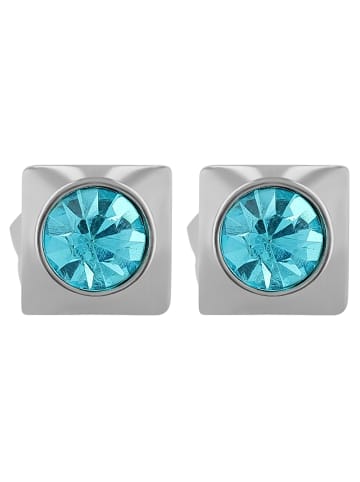 Adeliás Damen Ohrringe – Ohrstecker aus Edelstahl mit Strass Steinchen in silber