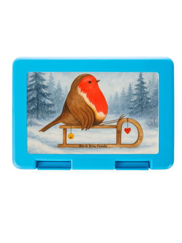 Mr. & Mrs. Panda Snackbox Rotkehlchen Schlitten Design ohne Spruch in Weiß
