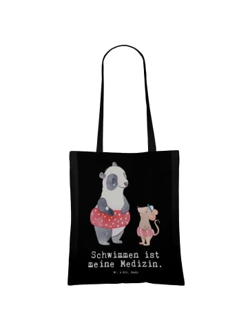 Mr. & Mrs. Panda Stofftasche Otter Schwimmen mit Spruch in Schwarz