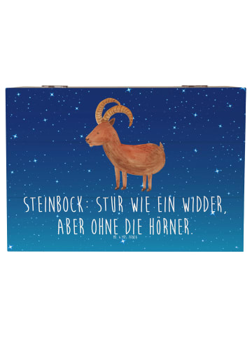 Mr. & Mrs. Panda Geschenkdose Steinbock Entschlossen mit Spruch in Sternenhimmel Blau