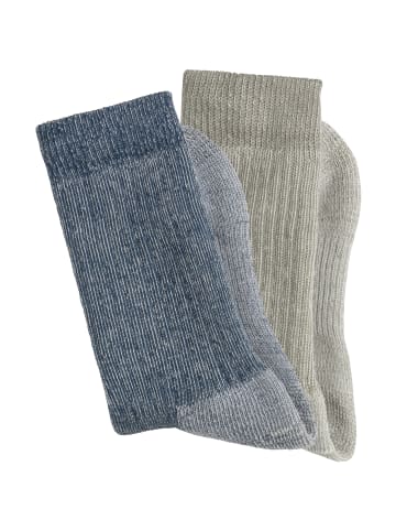 Bench Wandersocken in 1x navyblue-melange, 1x olive-dusty-melange