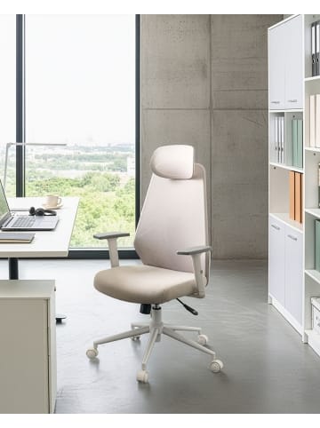 Beliani Bürostuhl ORYN in Grau/Weiß - (W) 71 x (H) 111 x (L) 65 cm