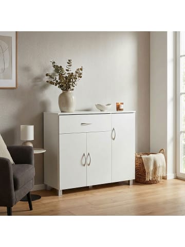 FineBuy Sideboard in Weiß / Spanplatte / 90x30x75