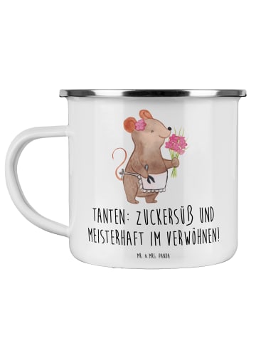 Mr. & Mrs. Panda Kaffeebecher Tante Zuckersüß mit Spruch in Weiß