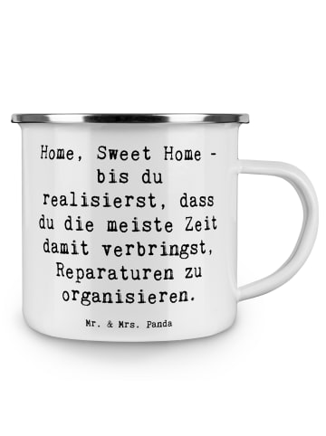 Mr. & Mrs. Panda Teetasse Spruch Geborgenheit im Zuhause mit Spruch in Weiß