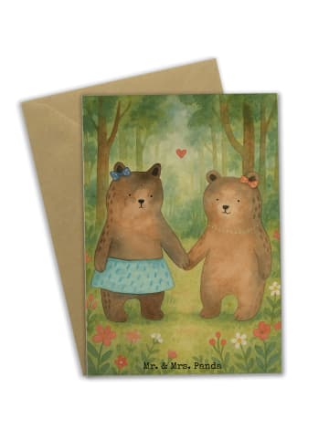 Mr. & Mrs. Panda Grußkarte Bär Freundin Design ohne Spruch in Weiß
