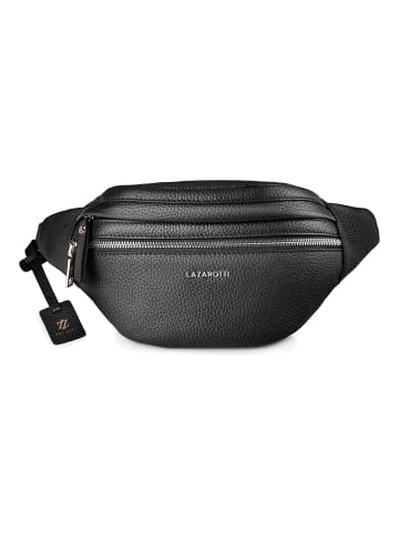 Lazarotti Bologna Leather Double-Zip Gürteltasche Crossbody Leder 25 cm black
