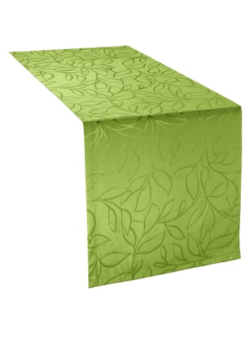 Erwin Müller Jacquard, Baumwollmischung Outdoor-Tischläufer Terrassa in apfelgrün