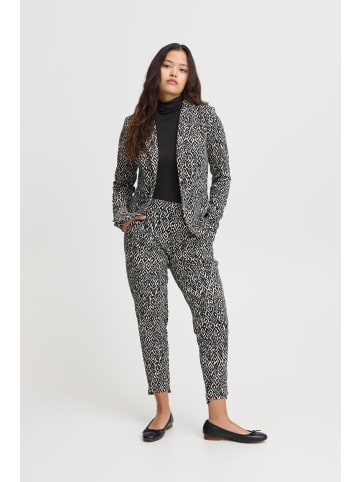 ICHI IHKATE PRINT BL21 slim fit in Black Ikat aop
