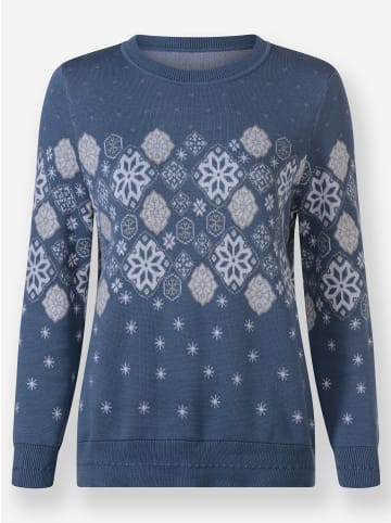 WITT WEIDEN Jacquard-Pullover in rauchblau-gemustert