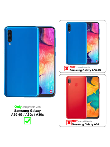 cadorabo Hülle für Samsung Galaxy A50 4G/A50s/ A30s Blumen in FLORAL TÜRKIS