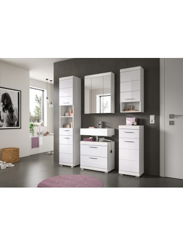 xonox.home Hängeschrank in weiß/weiß hochglanz - (B) 37 x (H) 79 x (T) 24