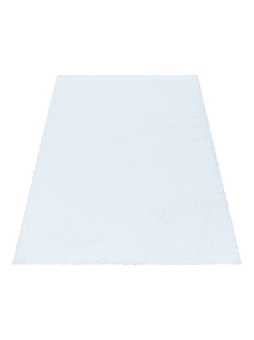KADIMA DESIGN Teppich Hochflor Shaggy Waschbar Einfarbig SPREE Strapazierfähig in Weiß
