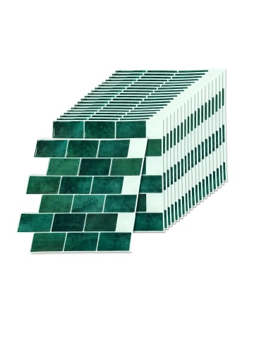 relaxdays 20 x Klebefliesen in Grün - 30x30