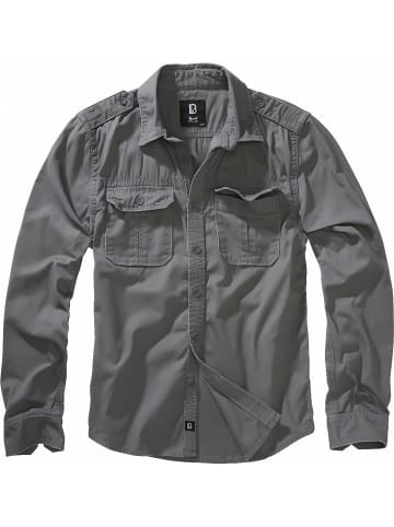 Brandit Hemd "Vintage Shirt Long Sleeve" in Grau