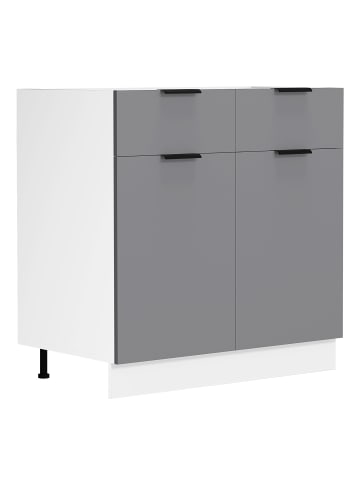 VCM  Küchenschrank B 80 cm Unterschrank Schublade Fasola in Weiß / Anthrazit