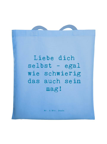 Mr. & Mrs. Panda Shopper Spruch Selbstakzeptanz Liebe mit Spruch in Sky Blue