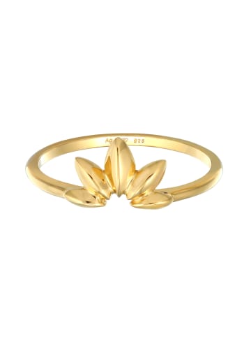 Elli Ring 925 Sterling Silber Blatt in Gold