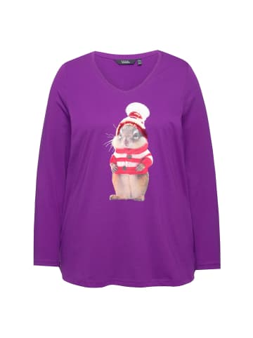Ulla Popken Longsleeve in dunkles violett