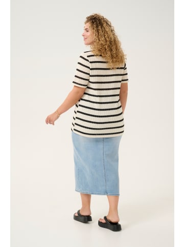 KAFFE curve T-shirt KCedina Loose fit in Turtledove / Black stripe